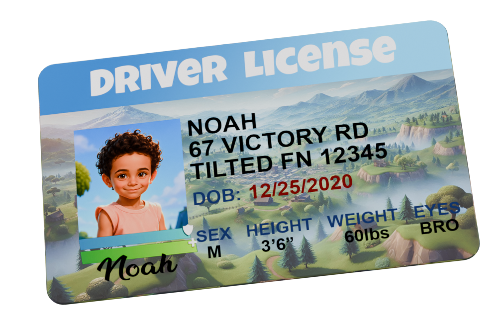 Custom F-Nite Character Card | Personalized Gamer Gift (PVC Plastic)